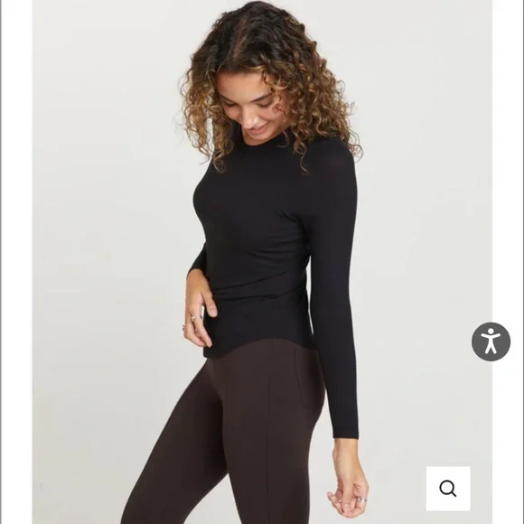 Shebird Aspen Long Sleeve Ribbed Knit Bra Top Sz 4/M - Picture 2 of 10